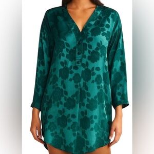 Victoria’s Secret Gold Label Satin Burnout Dress in Emerald Green